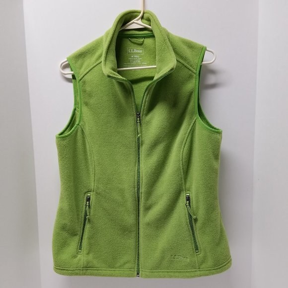 L.L. Bean Lime Green Polartec Recycled Full-Zip Fleece Vest - Picture 10 of 16